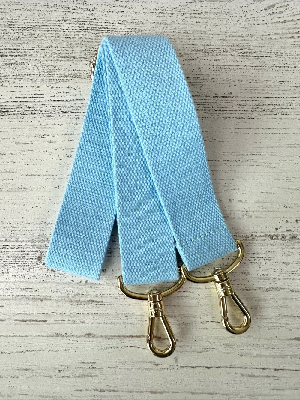 NWOT KATE SPADE Canvas Replacement Strap Light Blue Gold Handbag Tote Bag